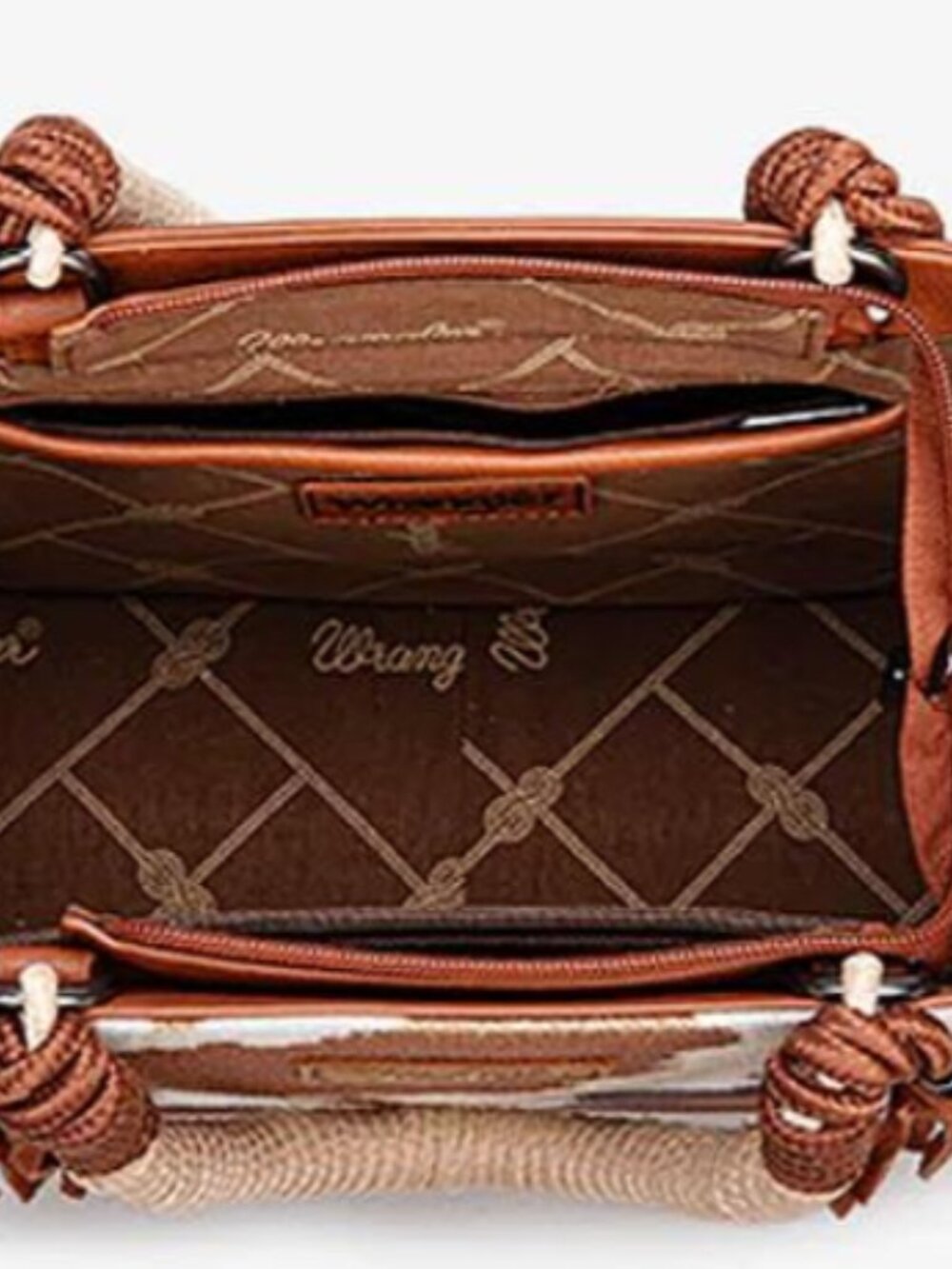 Wrangler Cow Print Tote Crossbody Bag Brown NWT - Picture 5 of 5